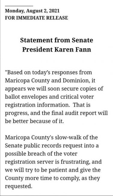 “We Are Weighing Our Options”–AZ Senate President Responds To Maricopa County/Dominion Defying Subpoenas “We Are Weighing Our Options”–AZ Senate President Responds To Maricopa County/Dominion Defying Subpoenas