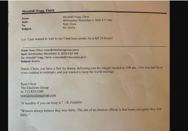 Uncovered Email Shows Milwaukee Elections Executive Woodall-Vogg Laughing About the Election Steal on Election Night