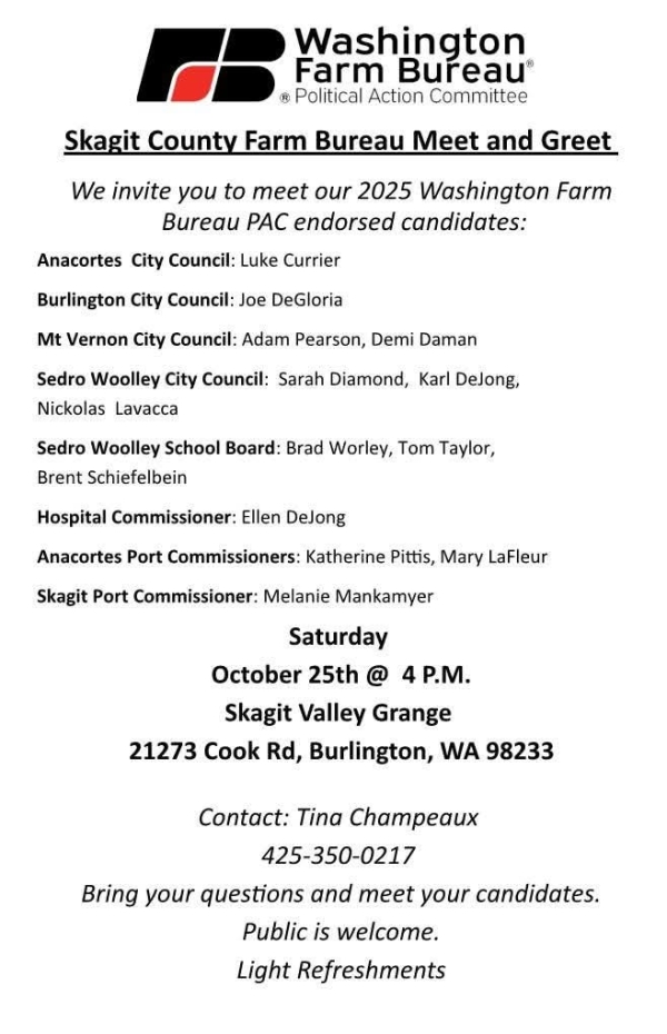 Washington Farm Bureau Candidate Forum - Meet & Greet