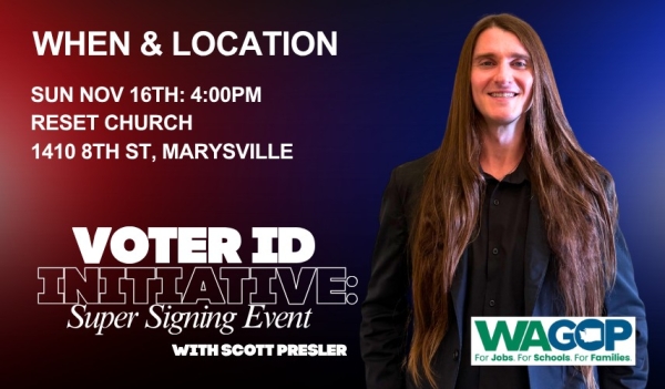 Scott Presler to Promote Voter ID Initiative at 'Super Signing Events' across WA State Scott Presler to Promote Voter ID Initiative at 'Super Signing Events' across WA State
