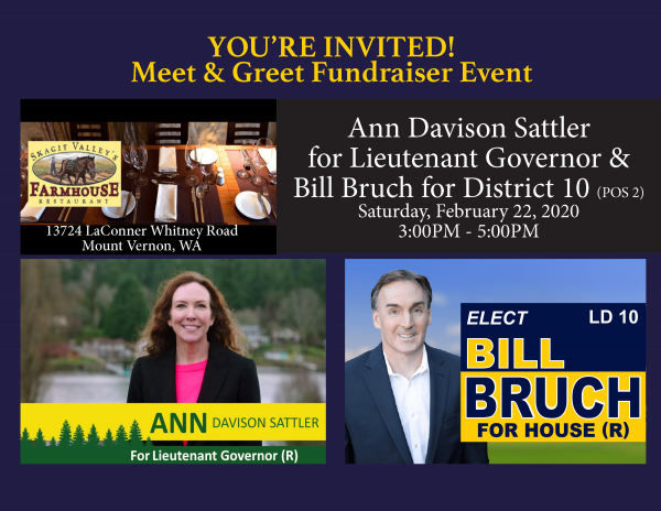 Ann Davison  Sattler for Lieutenant Governor / Elect Bill Bruch for State House Meet & Greet