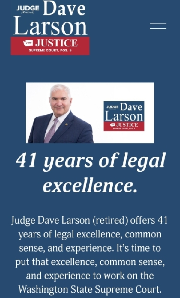 Elect Judge Dave Larson for State Supreme Court Justice Elect Judge Dave Larson for State Supreme Court Justice