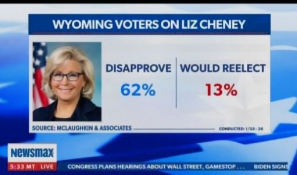 Cheney 13% approval rate in Wyoming